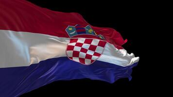 3d Animation von das National Flagge von Kroatien winken im das Wind. video