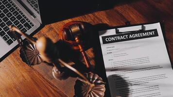 Customer service good cooperation, Consultation between a Businessman and Male lawyer or judge consult having team meeting with client, Law and Legal services concept. video