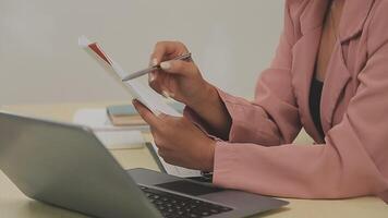 Audit concept,Administrator business man financial inspector and secretary making report calculating balance. Internal Revenue Service checking document. video