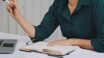 Audit concept,Administrator business man financial inspector and secretary making report calculating balance. Internal Revenue Service checking document. video