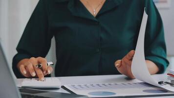 Audit concept,Administrator business man financial inspector and secretary making report calculating balance. Internal Revenue Service checking document. video