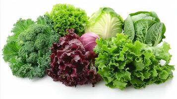 AI generated Assorted fresh leafy greens for a plant-based diet photo