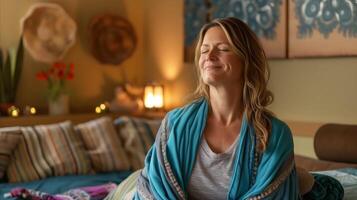 AI generated Serenity at home with cozy living room decor photo