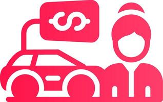 Car Saleswoman Creative Icon Design vector