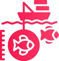 Deep Sea Fishing Creative Icon Design vector