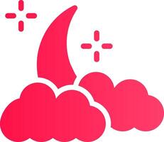 Cloudy Night Creative Icon Design vector