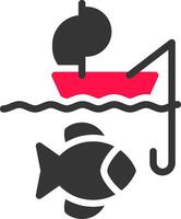 Kayak Fishing Creative Icon Design vector