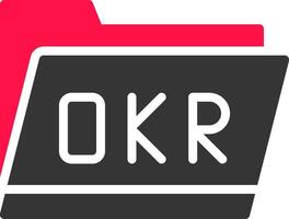 okr carpeta creativo icono diseño vector