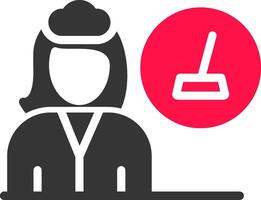 Female Cleaner Creative Icon Design vector