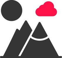 montañas paisaje creativo icono diseño vector