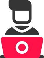 Student Studying on Laptop Creative Icon Design vector