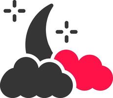 Cloudy Night Creative Icon Design vector