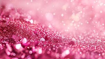 AI generated Vibrant pink glitter background with shimmering particles photo