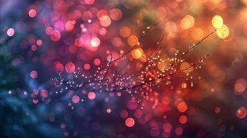 AI generated Abstract sparkling light bokeh on nature backdrop photo