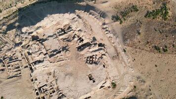 Drone over archaeological sites in the desert video