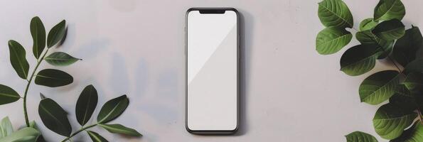 AI generated Blank Screen Smartphone Mockup photo