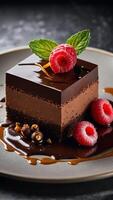 AI generated Close up chocolate dessert photo