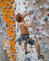 AI generated Climbers twist and reach photo