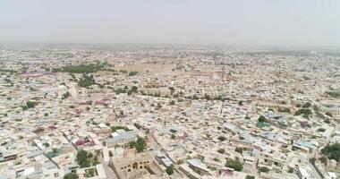 Drone flight at dawn over the old city in Bukhara video