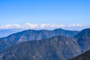 Very high peak of Nainital, India, the mountain range which is visible in this picture is Himalayan Range, Beauty of mountain at Nainital in Uttarakhand, India photo