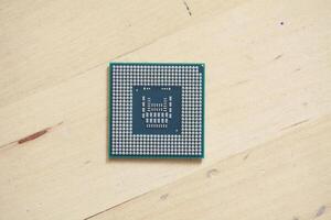 microchip  pins on Main CPU PC processor circuit board photo