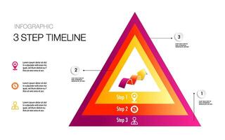 triangle infographic template 3 step vector