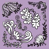 floral hand drawn border, leaves and flowers, wedding invitation and cards, logo design and posters template. vector