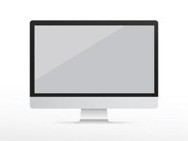 moderno computadora monitor con blanco pantalla zona para fondo, vector ilustración.