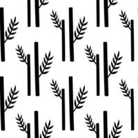 Bamboo trunk with leaves pattern evergreen plant vector