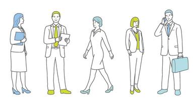 Business People Vector Illustration Set In Flat Design Style Isolated On A White Background.