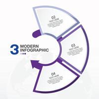 azul tono circulo infografía con 3 pasos, proceso o opciones vector