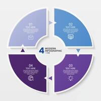 azul tono circulo infografía con 4 4 pasos, proceso o opciones vector