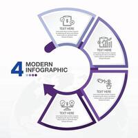 azul tono circulo infografía con 4 4 pasos, proceso o opciones vector