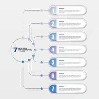 infografía proceso diseño con íconos y 7 7 opciones o pasos. vector