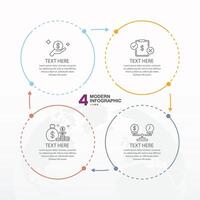 Infographic with 4 steps, process or options. vector