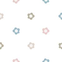 Seamless pattern with flowers. Flat vector illustration on white background. Creative texture for fabric, wrapping, textile, wallpaper, apparel.
