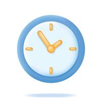 Wall round clock 3d icon. Time-keeping, social media, countdown, time management and deadline concept. vector