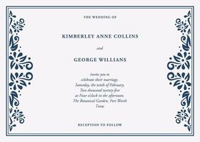 Ornamental save the date wedding invitation vector