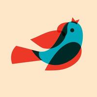 pájaro diseño en simple, gente, geométrico estilo. vector ilustración en un minimalista estilo con riso impresión efecto. diseño elemento para publicidad, carteles, huellas dactilares para ropa, pancartas, cubre