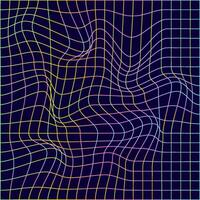 Distorted neon grid pattern. vector