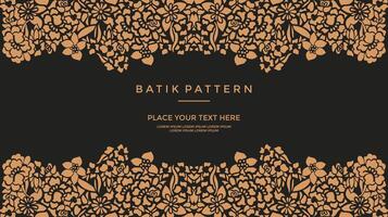 Elegant Black and Gold Background with Gold Border Frame Floral Seamless Pattern vector