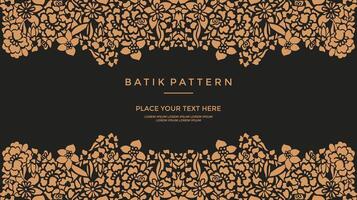 Elegant Black and Gold Background with Gold Border Frame Floral Seamless Pattern vector