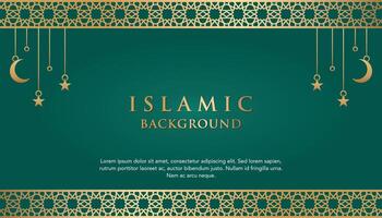 luxury Islamic ramadan eid background with a decorative frame and a place for text vector