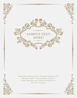luxury Background with vintage Border Frame Floral Seamless Pattern vector