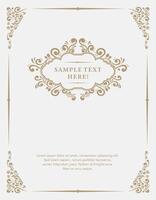 luxury Background with vintage Border Frame Floral Seamless Pattern vector