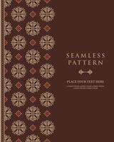Greeting card invitation with floral ornaments, gold ornamental pattern background vector