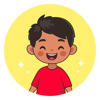 Smiling Chinese boy. Happy child. Avatar for social networks. Vector illustration