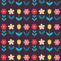 Spring floral pattern. Vector flat illustration