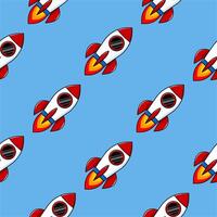 Seamless pattern Flying rocket. Vector illustration