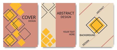 vector design of social media stories in trendy abstract geometry style. set of templates for social networks, covers or backgrounds in pastel brown tone.